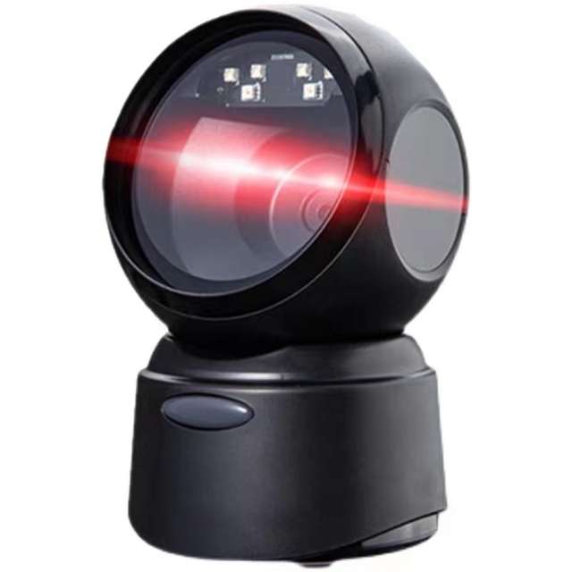 360 Rotation Omni-directional QR Code Barcode Scanner Desktop 1D Scanners QR Bar Code Reader for Cashier Bookshop Supermarket