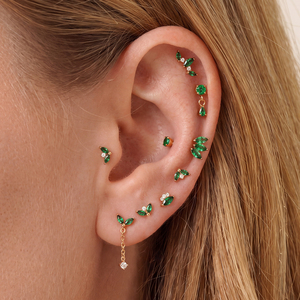 Orecchino Labret in Titanio ASTM F136 con Zircone Verde, Gioielli <span class=keywords><strong>Piercing</strong></span> di Alta Qualità, Filettatura Interna, <span class=keywords><strong>per</strong></span> Cartilagine, Helix, <span class=keywords><strong>Trago</strong></span> - Vendita all'Ingrosso - Product Image 5
