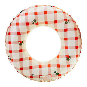 Tanyozhe Inflatable Swimming Ring Checkered Floral Design For Children And Adults Double Airbag Float Water Sport Equipment - Product Image 3