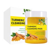 Tampons Nettoyants au Curcuma en Pot – Tampons Hydratants et Adoucissants pour Affiner la Peau du Visage, Améliorent le Teint Inégal pour une Routine Quotidienne de Soins de la Peau