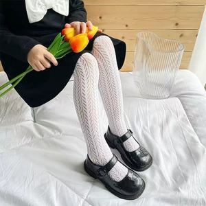 Calze <span class=keywords><strong>Bianche</strong></span> in Nylon con Pizzo Floreale Stile Lolita, Lunghezza Media e Sopra il Ginocchio, Senza Cuciture, per Ragazze, Stile Giapponese, Trasparenti - Product Image 4