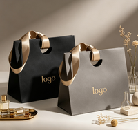 Sacs shopping en papier kraft de luxe personnalisés avec poignées, sacs de transport recyclables, emballages cadeaux pour la vente au détail, sacs en papier en vrac