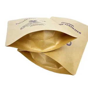 Eco-friendly Custom Biodegradable Recyclable Storage Kraft Paper Zip Lock Bags With Printed Logo