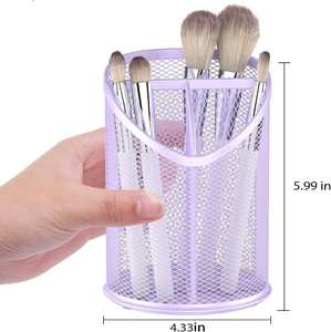 Mesh Pencil Holder Metal <b>Pen</b> Cup Round <b>Pen</b> Holder with 3 Compartments Desktop Pencil Organizer for Office Home School Tabletop - Product Image 6