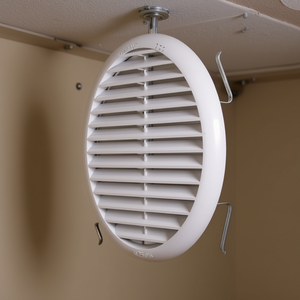 Grille ronde avec ressorts en PP blanc, pièce de ventilateur de 125 mm - Product Image 3