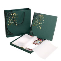 Caja de regalo de bufanda de seda de boutique de gama alta personalizada caja de regalo de embalaje de seda con juego de bolsas de papel