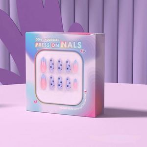 Boîte à faux ongles en papier personnalisée avec logo imprimé, prix d'usine, vente en gros, pour l'emballage des ongles à presser - Product Image 1