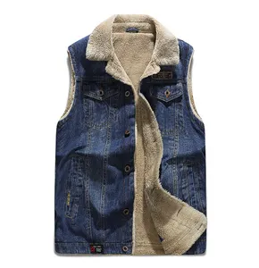 Men's Blue Denim Jean Vest & Waistcoat Cotton blend OUTER Wear custom Print plus size pattern adult