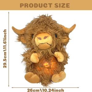 Highland Cow Animales <span class=keywords><strong>de</strong></span> peluche Juguete <span class=keywords><strong>de</strong></span> peluche Música social suave <span class=keywords><strong>Sonido</strong></span> y respiración ligera para fiestas Juguetes para niños - Product Image 2
