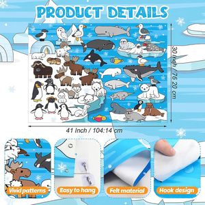 Nuevo Juego <span class=keywords><strong>de</strong></span> Juguetes Educativos <span class=keywords><strong>de</strong></span> Animales Polares del Océano Ártico para Niños en Edad Preescolar, Tablero <span class=keywords><strong>de</strong></span> Historias <span class=keywords><strong>de</strong></span> Fieltro para Actividades, Kit Interactivo - Product Image 3