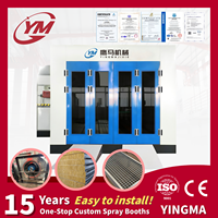 Cabine de peinture industrielle à tirage complet avec four de séchage |   Panneau d'isolation en PU à chauffage catalytique infrarouge, contrôle intelligent PID, CE ISO