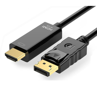 Cable DisplayPort SIPU con 4k HDR 60Hz, Cable HDMI a DP Chapado en Oro para Video, PC, Laptop, TV, 1.8m 2m