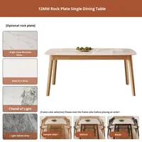 Table à manger en bois ovale de 6 places de Style rétro français nordique avec des chaises ensemble de meubles de cuisine pour le dîner à la maison de Restaurant