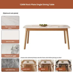 Mesa de comedor de madera ovalada de 6 plazas de estilo retro francés nórdico con sillas, juego de muebles de cocina para restaurante, <span class=keywords><strong>cena</strong></span> en casa - Product Image 2