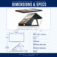 Tente de toit pliante triangulaire ultra-fine de 8 cm à coque rigide, tente de toit portable pour voiture pour le camping, la chasse et la pêche