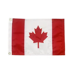 Bradford Canadian Flag 12x18 Inch Outdoor, Embroidered Canada Flags for Boat Bike Outdoor Use