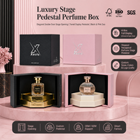 Boîte à parfum de luxe en carton gaufré avec logo en feuille d'argent, faite à la main, à double porte, en forme de coquille, présentoir hexagonal pour la Saint-Valentin