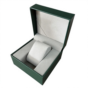 Elegante Caja de Reloj de Cuero PU Verde para Hombre, Diseño Minimalista con Servicio de Personalización de Marca para Regalos Promocionales - Product Image 2