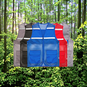 REHEXIMPEX Unisex breathable mesh waistcoat with custom logo printing, featuring a front zipper <b>design</b> for easy wear - Product Image 2