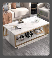 La table basse simple peut être combinée avec une table d'angle simple et moderne, une table à thé carrée de luxe télescopique