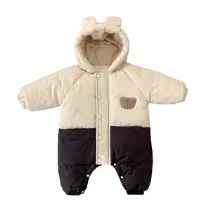 婴儿羽绒服冬季连衫裤婴儿保暖舒适冬季婴儿连衫裤现货