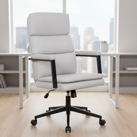 Chaise de bureau exécutive contemporaine en tissu ergonomique, réglable en hauteur, avec accoudoirs et roulettes pivotantes, pour la maison, le bureau, l'étude et le travail