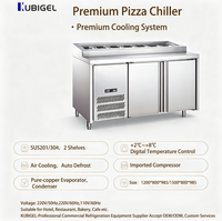 Lemari Pendingin Pizza Salad Sandwich dengan Pendingin Udara Desain 2 Pintu Terintegrasi