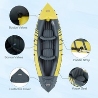 Canoë gonflable en PVC, radeau en caoutchouc, radeau pour deux personnes, kayak, bateau de pêche en plein air, longueur 3,1-4 m, capacité 300 kg