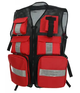 reflectante de malla de rescate de ambulancia paramédico de alta visibilidad respuesta EMS rojo de primeros auxilios