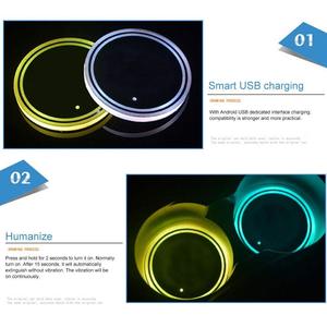 <span class=keywords><strong>Lampe</strong></span> porte-gobelet de caboteur de <span class=keywords><strong>voiture</strong></span> avec 7 couleurs de chargeur USB <span class=keywords><strong>lampe</strong></span> <span class=keywords><strong>d</strong></span>'<span class=keywords><strong>ambiance</strong></span> intérieure de caboteur lumineux - Product Image 5