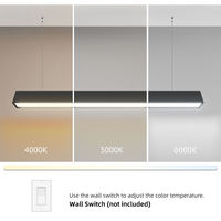Suspension linéaire moderne en aluminium blanc et noir, rectangulaire, LED blanche 36W, éclairage intérieur pour bureaux et bâtiments
