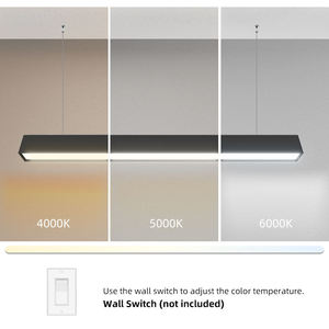 Modern Linear Pendant <b>Light</b> Aluminum White Black Rectangle White LED 36W Office Building Indoor Lighting - Product Image 2