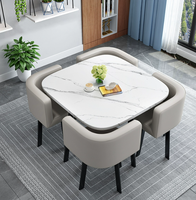Ensemble de table à manger en bois moderne de luxe, gain de place et extensible, 5 pièces, pour la maison, l'appartement, l'hôtel