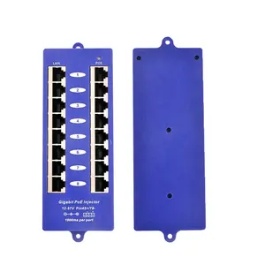 8Port Gigabit Pasif Injektor PoE 1000Mbps PoE Panel Patch untuk Sampai 8 IP Kamera WiFi Poin Akses Dll