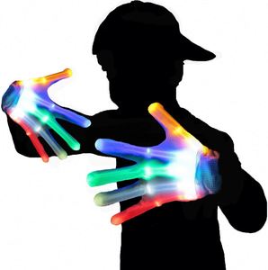 Wholesale Led Flashing <b>Finger</b> <b>Light</b> up Gloves With Batteries for Kids Cool Halloween Christmas Party - Product Image 1