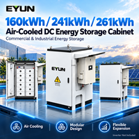 EYUN 160kWh /241kWh / 261kWh Kabinet Baterai LiFePO4 Sistem Penyimpanan Energi DC Berpendingin Udara Komersial Industri Tenaga Surya