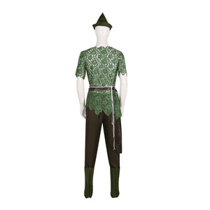 Disfraz de Enano Verde con Encaje Peter Pan para Hombre, Traje de Elfo para Halloween - Product Image 5