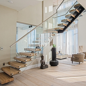 Escalera de Madera con Viga <span class=keywords><strong>Central</strong></span>, Nuevo Producto, Estilo Loft para Renovación del Hogar - Product Image 5