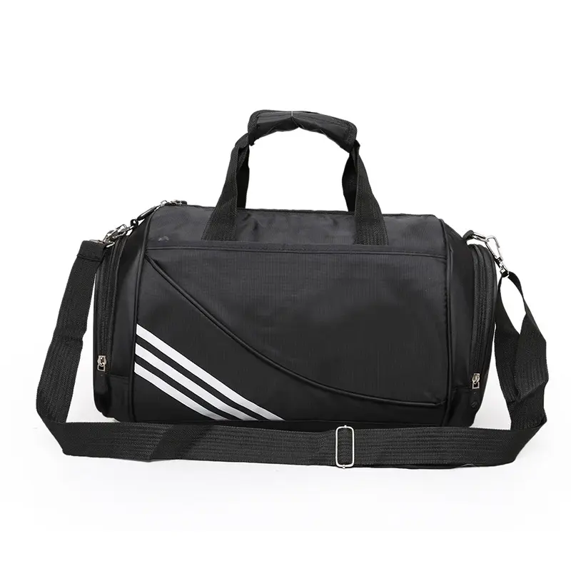 YS-D015 Customized Logo Lightweight Cost Effective Nylon Travel Training Bag Sport Gym Bags with Shoe Compartment