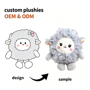 Boneka Domba Kecil Berpose Tidur, Boneka Penghibur Bordir, Hadiah Anak, Tas Jala, Hiasan Gantung, Grosir, Kapas PP, Plush - Product Image 2