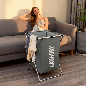 Cesto Pieghevole in Tessuto Oxford per <span class=keywords><strong>Biancheria</strong></span> <span class=keywords><strong>Sporca</strong></span> e Uso Domestico Design Moderno - Product Image 2