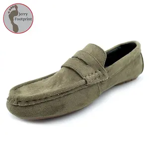 Aangepaste Lente Herfst Nieuwe Platte Casual Outdoor Slip-On Man Bootschoenen Suède Mode Lage Top Comfortabele Drive Loafer Schoenen