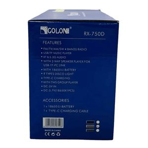 PRECIO DE MAYOREO Radio Portátil Recargable DC 2025 Rx-750D con <span class=keywords><strong>FM</strong></span>/TV/AM/SW, Altavoz de Bajos, Linterna y Luz Disco - Product Image 3