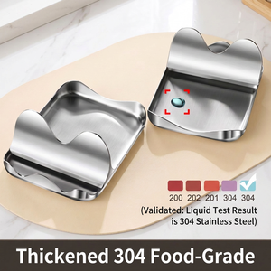 Estante plegable de acero inoxidable 304 para tapas de ollas, organizador de cocina con bandeja de drenaje y soporte para utensilios y cucharas de encimera - Product Image 3