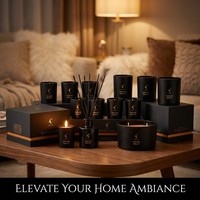 Ensemble cadeau de bougies parfumées et diffuseurs à bâtonnets de luxe, sans alcool, en cire de soja, dans un flacon en verre, pour parfumer la maison