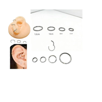 Bijoux fins en argent sterling 925, boucles d'oreilles à segment articulé en titane, boucles d'oreilles pour conque et cartilage