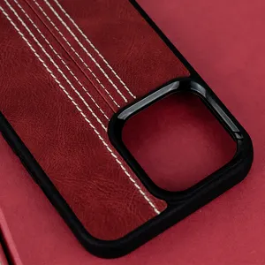 高品质定制素食皮革IPhone 14手机壳图形定制Pu皮革手机壳