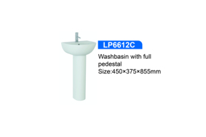450 Piédestal de lavabo de salle de bain Lavabo à <span class=keywords><strong>main</strong></span> en céramique blanche moderne Piédestal complet Lavabo rond - Product Image 2