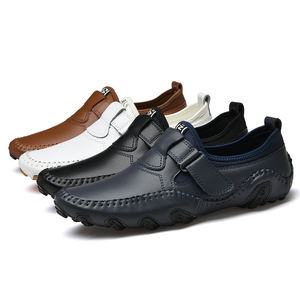 Espadrillas <span class=keywords><strong>in</strong></span> Vera <span class=keywords><strong>Pelle</strong></span> Traspirante con Cuciture <span class=keywords><strong>Artigianali</strong></span>, <span class=keywords><strong>Scarpe</strong></span> Casual Stile Beanie, Taglie 38-47, Mocassini per Uomo - Product Image 1