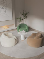 Einzelner Minimalistischer Moderner Stoff-Sessel mit Liegefunktion für Wohnzimmer, Balkon, Freizeit, Empfang, Besprechungs- und Gästebereich